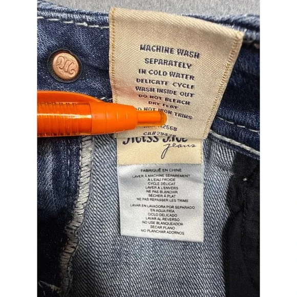 Miss Me Jeans Women 27 Blue MP7299S Mid-Rise Skinny Embellished Flap Pocket - Picture 6 of 16